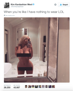 FOTO | Kim Kardashian no sabía con qué vestirse y posó desnuda para todas las redes