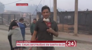VIDEO | Respeto: aplauden gesto en vivo de periodista de TVN con familia que perdió todo en Santa Olga