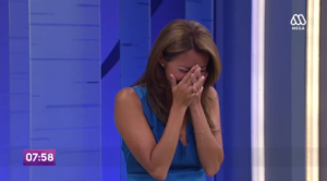 VIDEO | Conductora de Mega sufre incontrolable ataque de risa en vivo cuando presentaban el tiempo