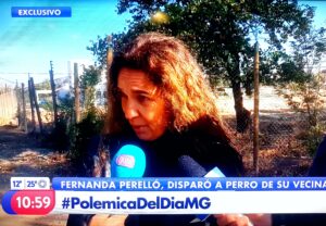 La defensa de la mujer que fue grabada con un rifle ahuyentando a un perro mestizo en Chicureo