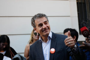 La efusiva celebración de Andrés Velasco luego que Ciudadanos sea reconocido como partido nacional
