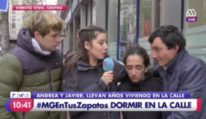 Estalla polémica por palabras al aire de rostro de Mega sobre pareja que sobrevive en situación de calle