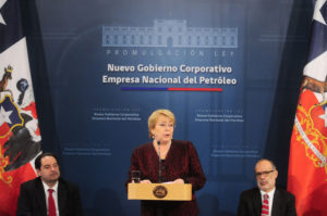 Bachelet promulga ley que moderniza Gobierno Corporativo de ENAP
