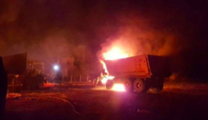Ataque incendiario cerca de Curacautín deja cinco camiones y cuatro maquinarias quemados