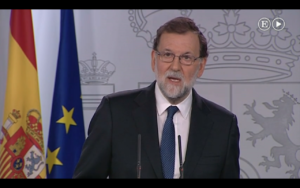 Mariano Rajoy destituye al presidente de Cataluña para 