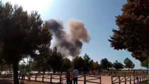 VIDEO l Caza Eurofighter español se estrelló tras actividades del 12 de octubre