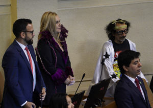 Así respondió la diputada Pamela Jiles a reportera que le preguntó por su vestuario con plumas