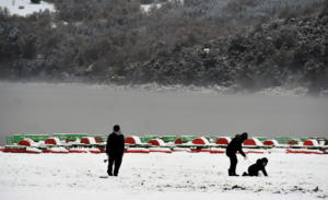 FOTOS | La inusual nevada en el lago Caburgua en Pucón