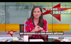 VIDEO | Andrea Arístegui se tomó un minuto de pantalla antes de irse de TVN para enviar mensaje a políticos por crisis del canal