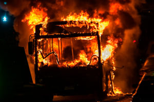Suman 13 los buses del Transantiago destruidos por ataques incendiarios en 2018