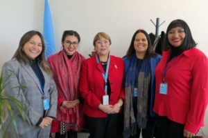 Diputadas de la ex Mayoría y el Frente Amplio se reúnen con Bachelet en la ONU