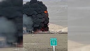 VIDEO | Fatal choque de camiones causa explosión en ruta Calama - San Pedro de Atacama