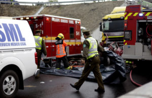 Accidente múltiple dejó un muerto y tres heridos en la Región del Biobío