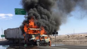 Cuatro fallecidos en choque frontal en ruta que une Calama y Tocopilla