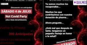 Not Covid: la polémica fiesta para recuperados de coronavirus en Argentina
