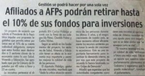 El proyecto para retiro de fondos presentado en 2002 por RN