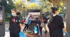 Pedro Sánchez elogia a jóvenes que limpiaron destrozos en Logroño