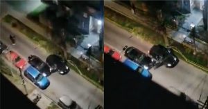 VIDEO - Pareja fue víctima de violento portonazo en San Miguel