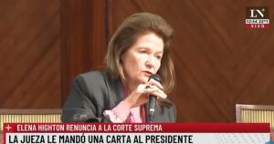 Renunció a su cargo la única mujer de la Corte Suprema de Argentina