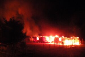 Ataque incendiario dejó tres cabañas destruidas en Contulmo
