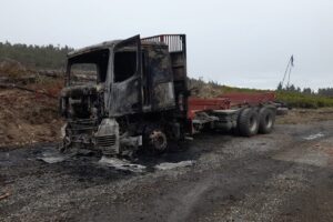 Ataques incendiarios llegaron a Ñuble con quema de camión