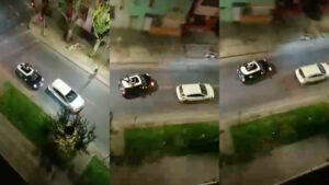 Mujer intentó frustrar encerrona en Santiago Centro y se subió al techo de su auto