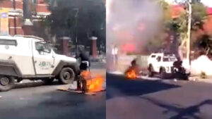 VIDEOS - Las versiones del incidente entre un carro de Carabineros y manifestante del Barros Borgoño