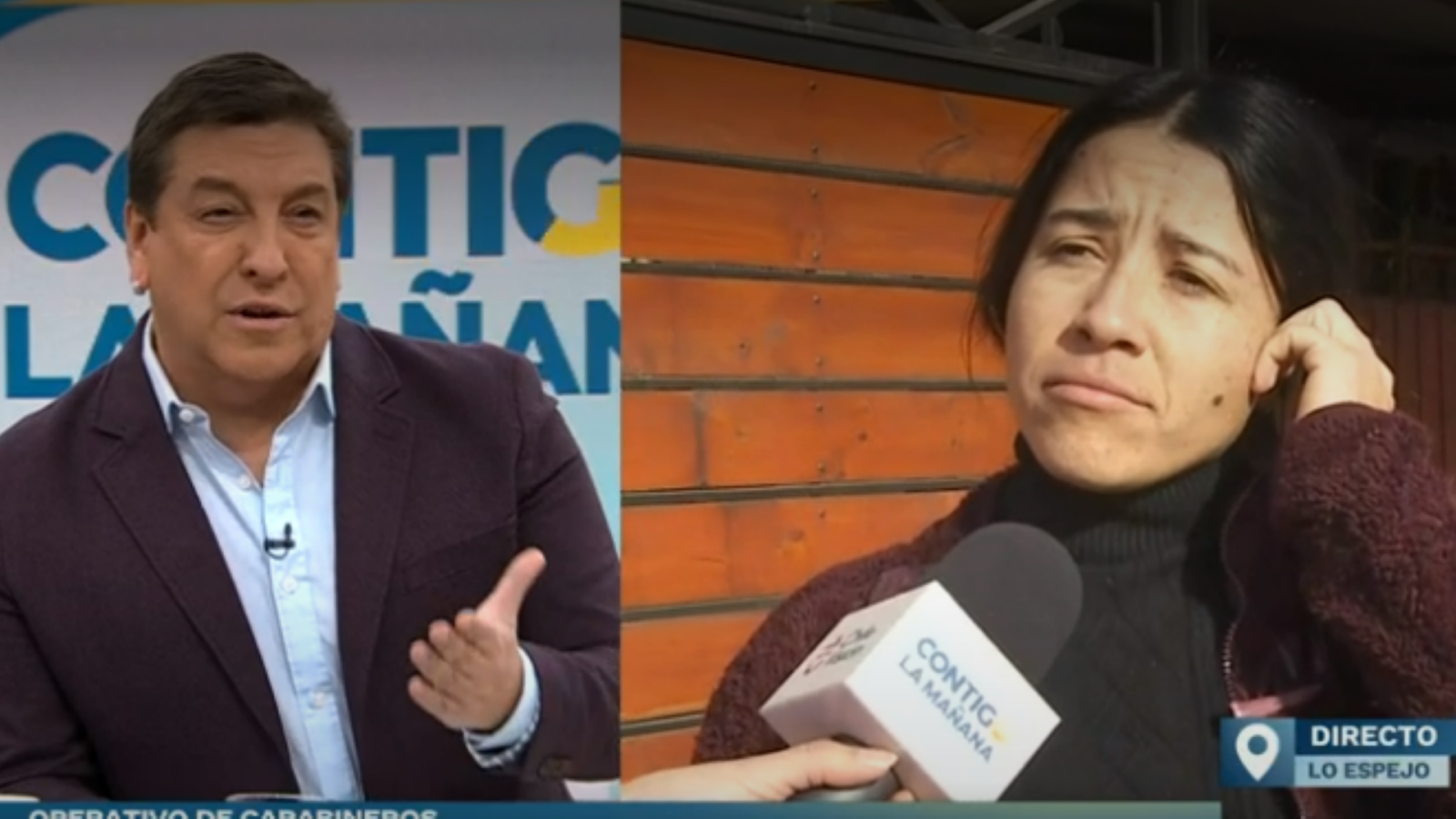 discusión entre vecina y de lo espejo y el matinal de chv