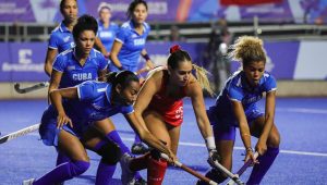 Hockistas cubanas tras fugarse de la Villa Panamericana: 