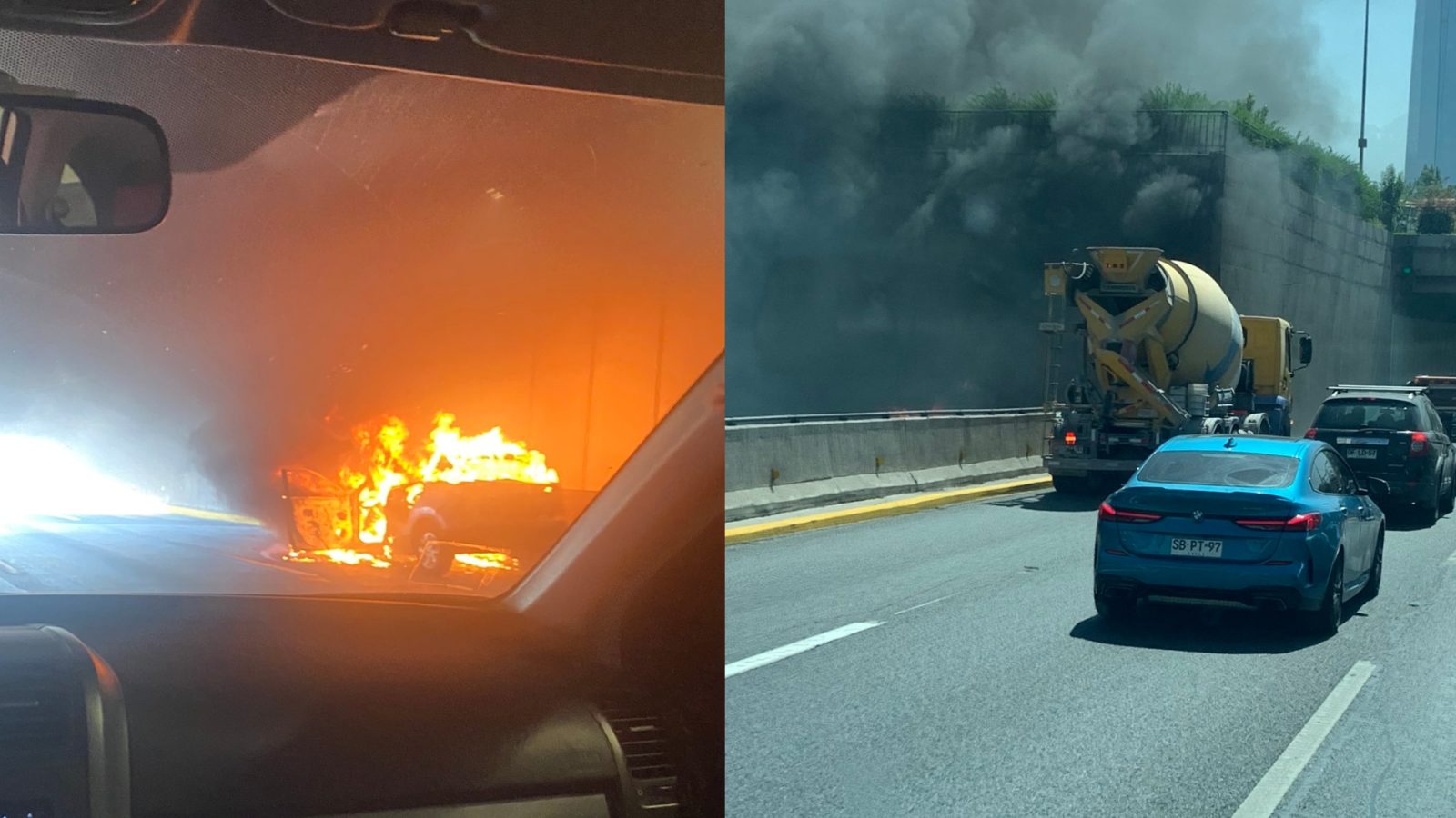 vehículo incendiado costanera norte