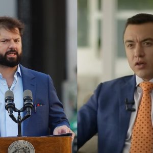 Presidente de Ecuador Daniel Noboa y Gabriel Boric