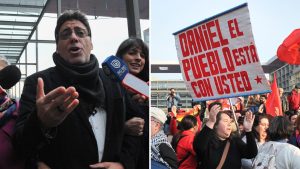 Entre banderas, cánticos y acusaciones de persecución: así se hizo sentir la barra que acompañó a Daniel Jadue en su primer día de formalización