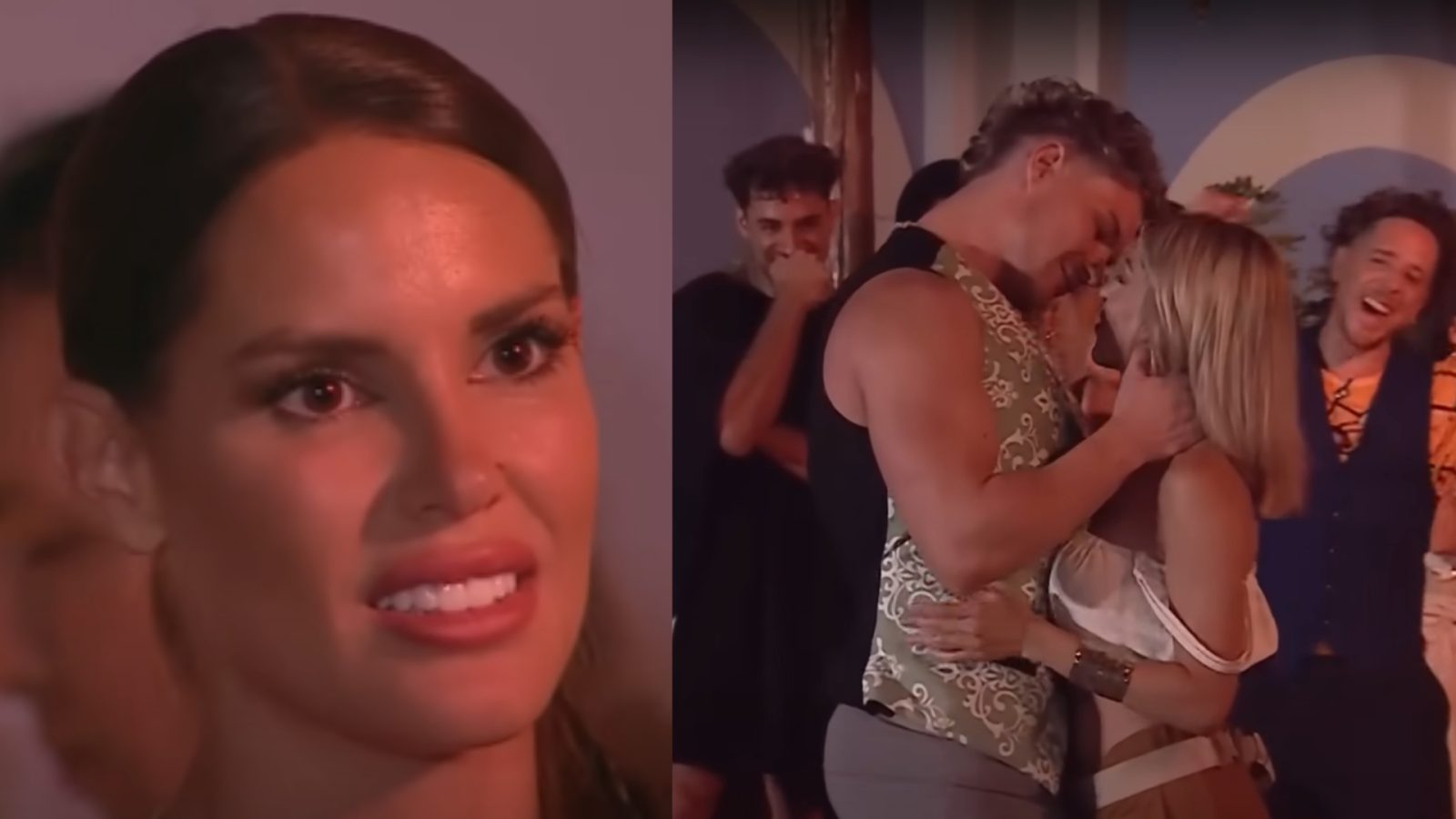 beso entre Oriana y Rai