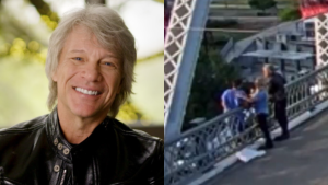 VIDEO - Bon Jovi salva a una mujer que estaba peligrosamente al borde de un puente