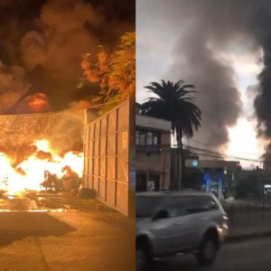 VIDEOS - Gigantesca emergencia en Cerrillos: incendio consume acopio de neumáticos y genera alarma por riesgo de propagación